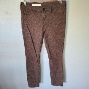 Anthropologie Pilcro & The Letterpress Jacquard Serif  Brown Pants